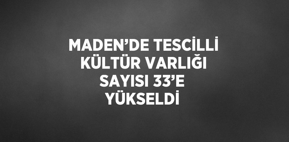 MADEN’DE TESCİLLİ KÜLTÜR VARLIĞI SAYISI 33’E YÜKSELDİ