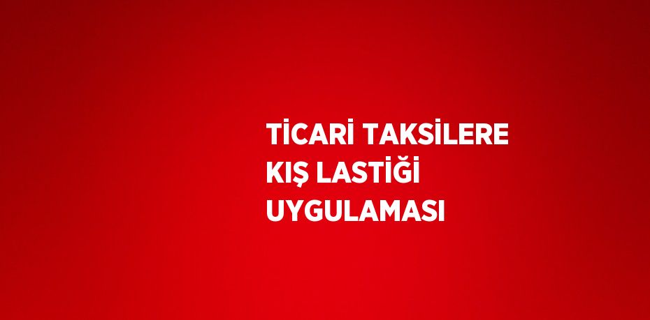 TİCARİ TAKSİLERE KIŞ LASTİĞİ UYGULAMASI