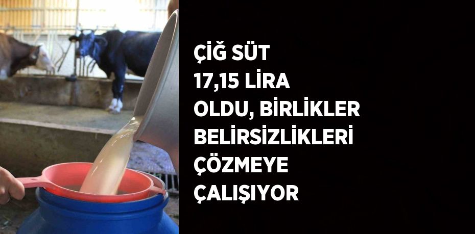 ÇİĞ SÜT 17,15 LİRA OLDU, BİRLİKLER BELİRSİZLİKLERİ ÇÖZMEYE ÇALIŞIYOR
