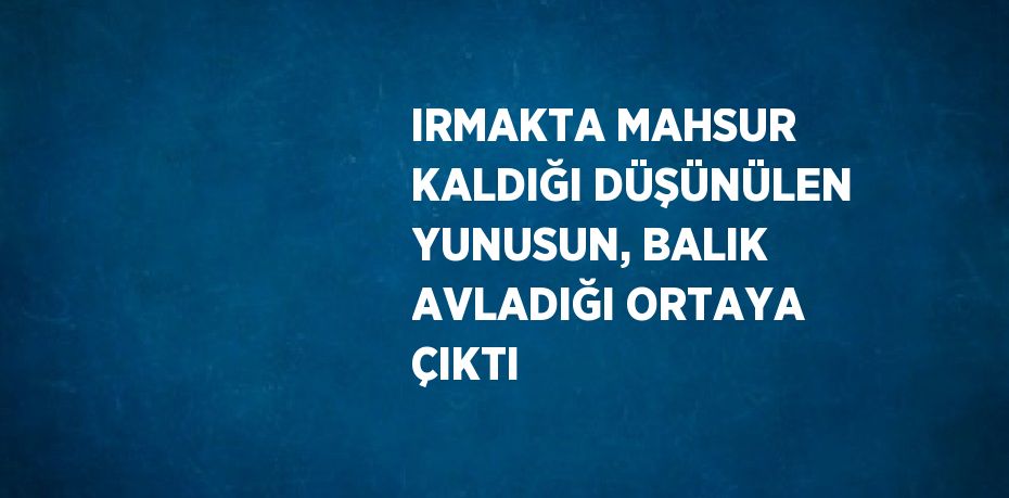 IRMAKTA MAHSUR KALDIĞI DÜŞÜNÜLEN YUNUSUN, BALIK AVLADIĞI ORTAYA ÇIKTI