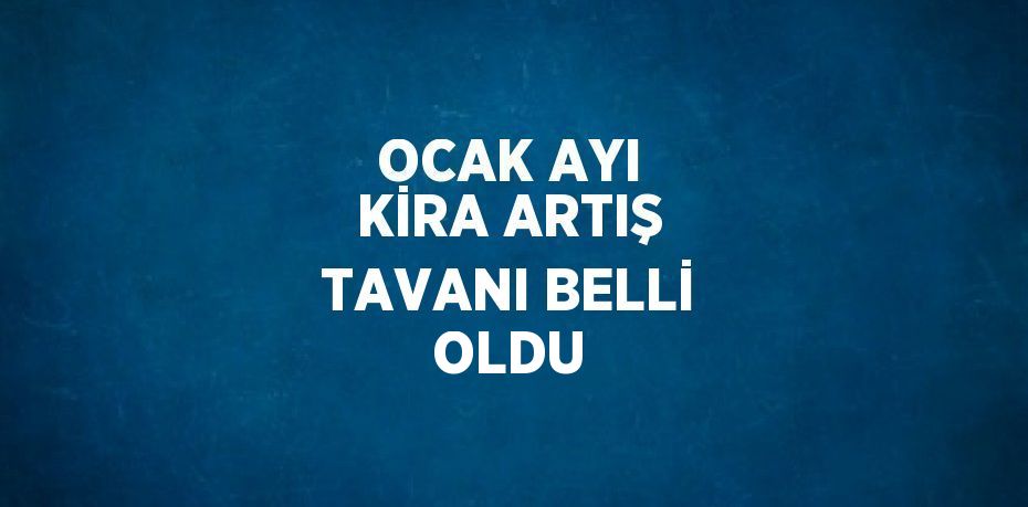 OCAK AYI KİRA ARTIŞ TAVANI BELLİ OLDU