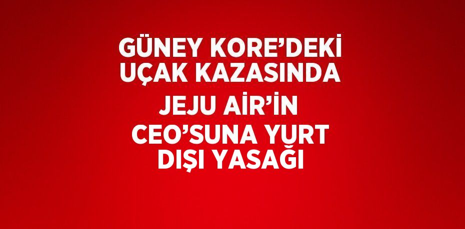 GÜNEY KORE’DEKİ UÇAK KAZASINDA JEJU AİR’İN CEO’SUNA YURT DIŞI YASAĞI