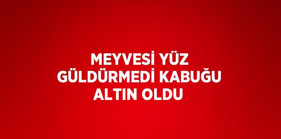 MEYVESİ YÜZ GÜLDÜRMEDİ KABUĞU ALTIN OLDU