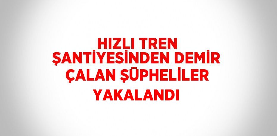 HIZLI TREN ŞANTİYESİNDEN DEMİR ÇALAN ŞÜPHELİLER YAKALANDI