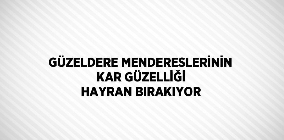 GÜZELDERE MENDERESLERİNİN KAR GÜZELLİĞİ HAYRAN BIRAKIYOR