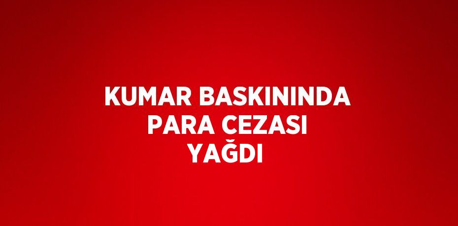 KUMAR BASKININDA PARA CEZASI YAĞDI