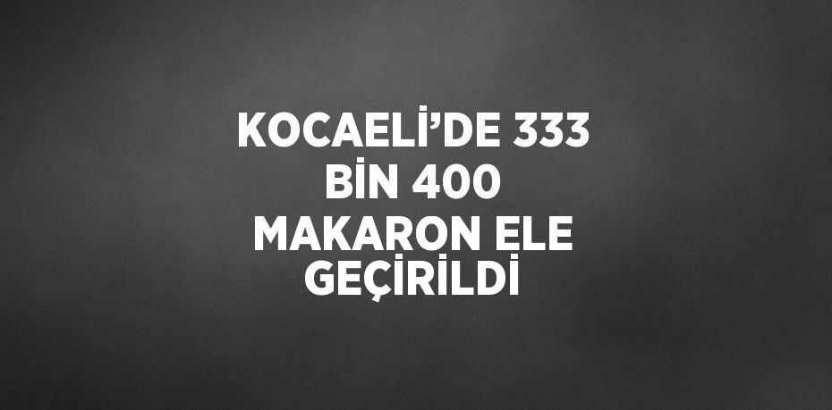 KOCAELİ’DE 333 BİN 400 MAKARON ELE GEÇİRİLDİ