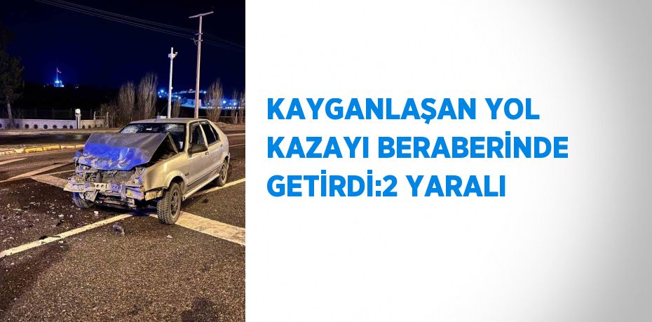 KAYGANLAŞAN YOL KAZAYI BERABERİNDE GETİRDİ:2 YARALI