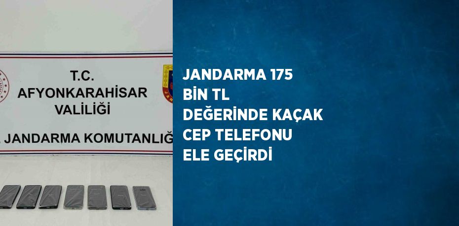 JANDARMA 175 BİN TL DEĞERİNDE KAÇAK CEP TELEFONU ELE GEÇİRDİ