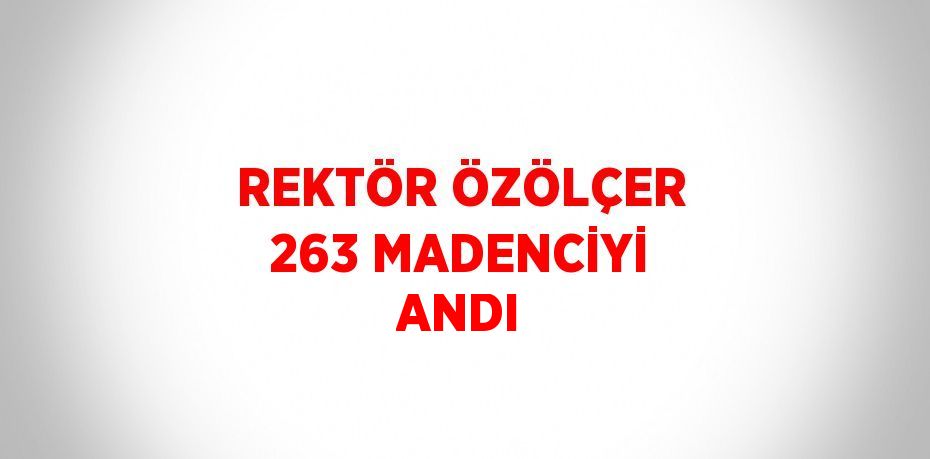 REKTÖR ÖZÖLÇER 263 MADENCİYİ ANDI