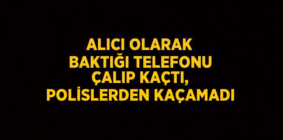 ALICI OLARAK BAKTIĞI TELEFONU ÇALIP KAÇTI, POLİSLERDEN KAÇAMADI