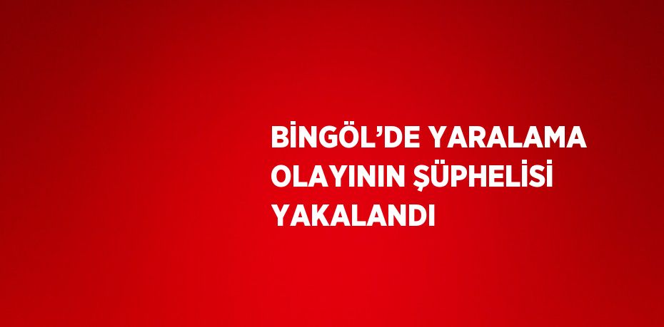 BİNGÖL’DE YARALAMA OLAYININ ŞÜPHELİSİ YAKALANDI