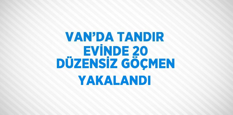 VAN’DA TANDIR EVİNDE 20 DÜZENSİZ GÖÇMEN YAKALANDI