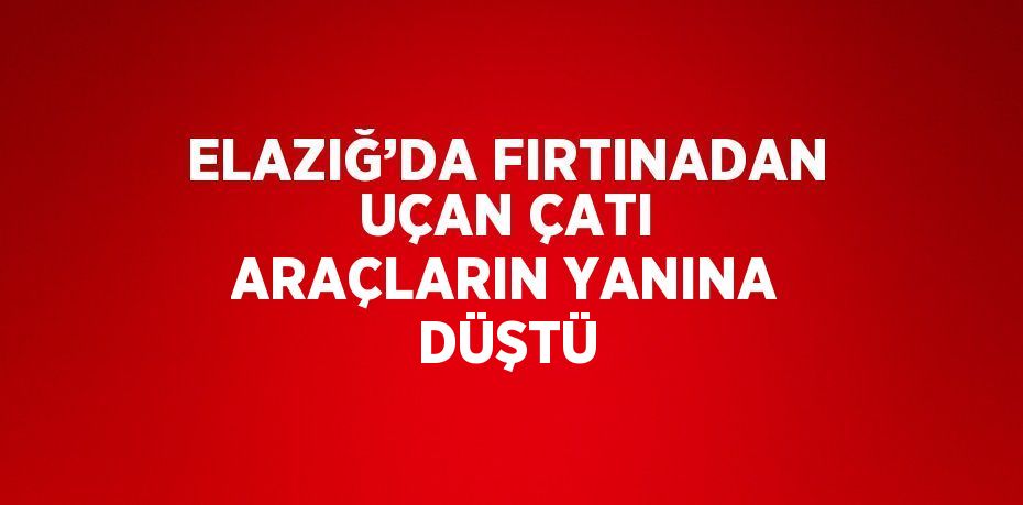 ELAZIĞ’DA FIRTINADAN UÇAN ÇATI ARAÇLARIN YANINA DÜŞTÜ