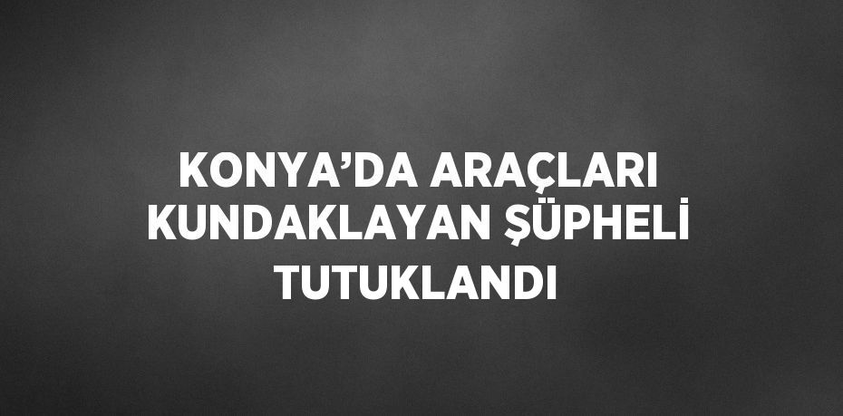 KONYA’DA ARAÇLARI KUNDAKLAYAN ŞÜPHELİ TUTUKLANDI