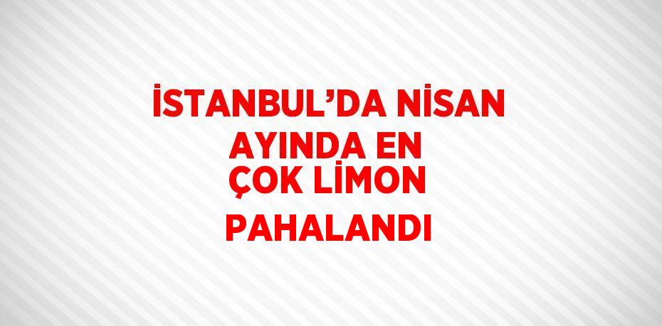 İSTANBUL’DA NİSAN AYINDA EN ÇOK LİMON PAHALANDI