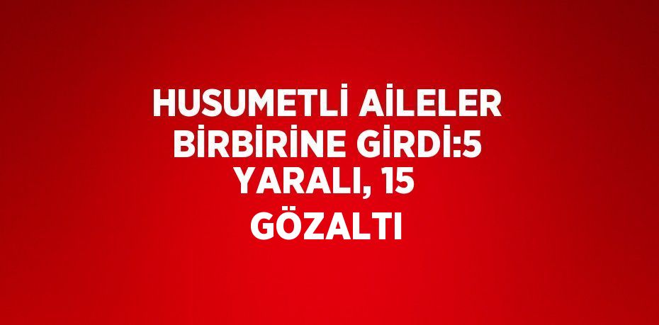HUSUMETLİ AİLELER BİRBİRİNE GİRDİ:5 YARALI, 15 GÖZALTI