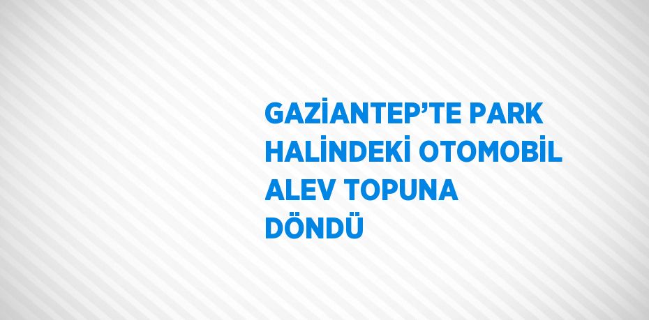 GAZİANTEP’TE PARK HALİNDEKİ OTOMOBİL ALEV TOPUNA DÖNDÜ