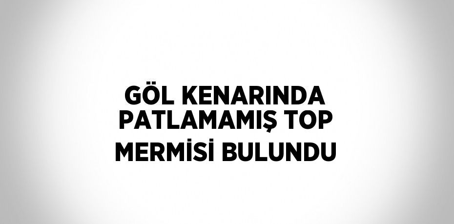 GÖL KENARINDA PATLAMAMIŞ TOP MERMİSİ BULUNDU