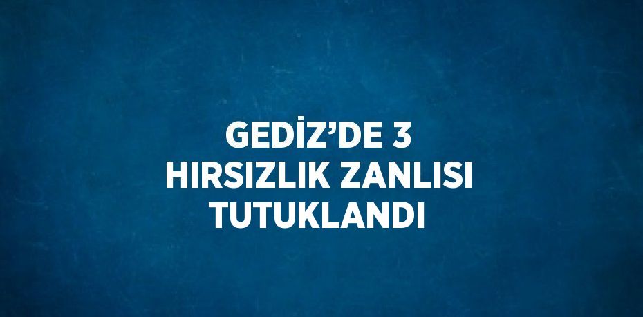 GEDİZ’DE 3 HIRSIZLIK ZANLISI TUTUKLANDI