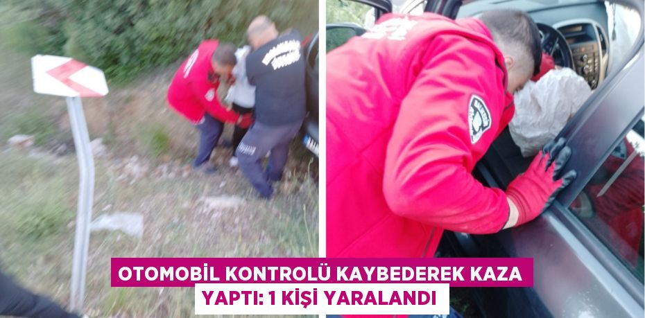 OTOMOBİL KONTROLÜ KAYBEDEREK KAZA YAPTI: 1 KİŞİ YARALANDI