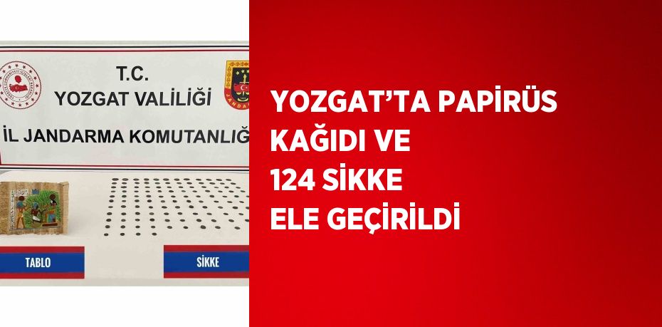 YOZGAT’TA PAPİRÜS KAĞIDI VE 124 SİKKE ELE GEÇİRİLDİ