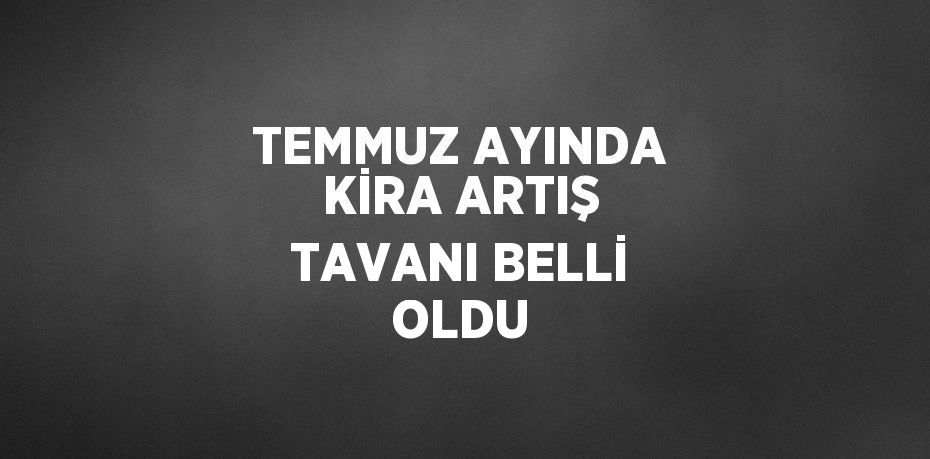 TEMMUZ AYINDA KİRA ARTIŞ TAVANI BELLİ OLDU