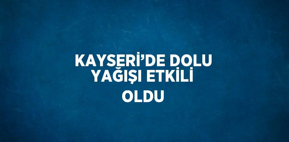 KAYSERİ’DE DOLU YAĞIŞI ETKİLİ OLDU