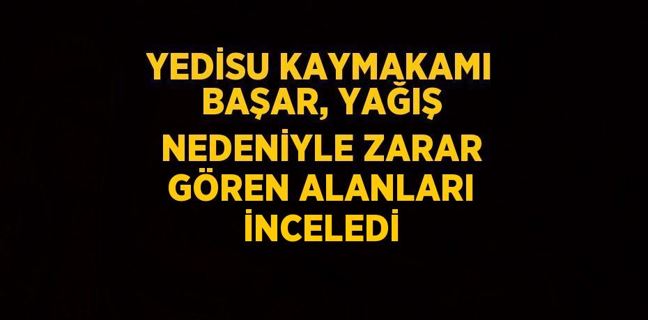 YEDİSU KAYMAKAMI BAŞAR, YAĞIŞ NEDENİYLE ZARAR GÖREN ALANLARI İNCELEDİ