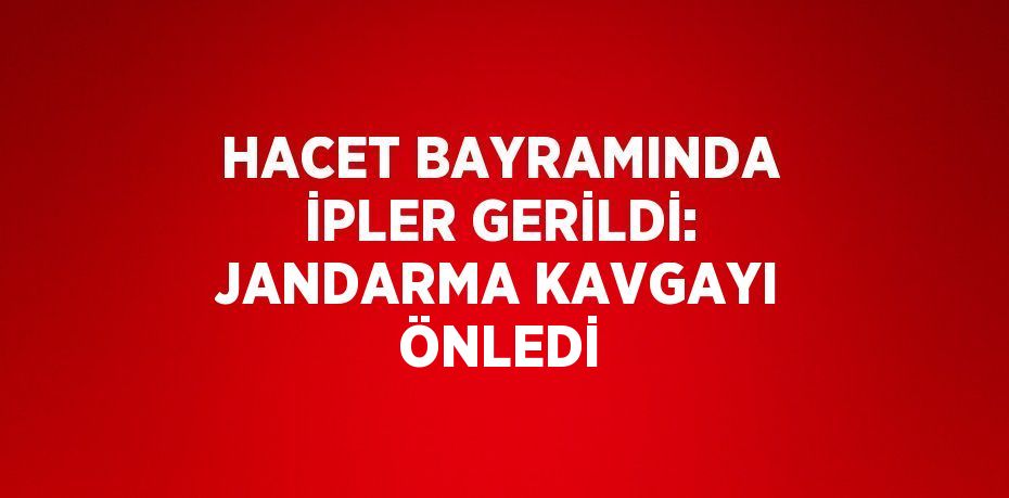 HACET BAYRAMINDA İPLER GERİLDİ: JANDARMA KAVGAYI ÖNLEDİ