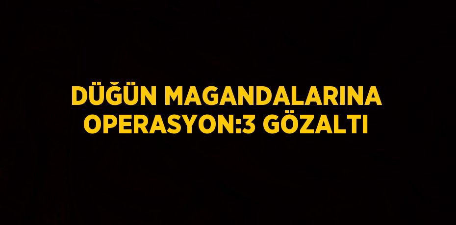 DÜĞÜN MAGANDALARINA OPERASYON:3 GÖZALTI