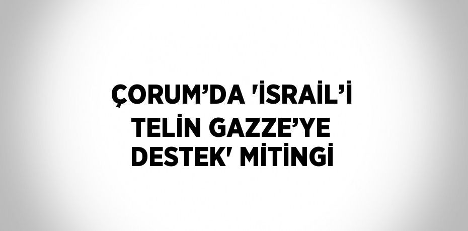 ÇORUM’DA 'İSRAİL’İ TELİN GAZZE’YE DESTEK' MİTİNGİ