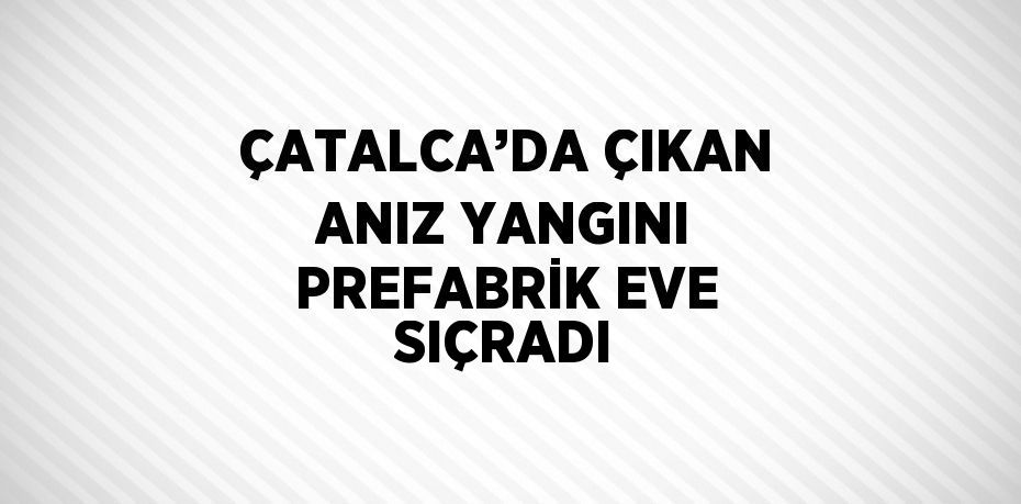 ÇATALCA’DA ÇIKAN ANIZ YANGINI PREFABRİK EVE SIÇRADI