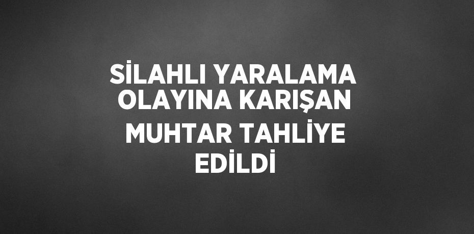 SİLAHLI YARALAMA OLAYINA KARIŞAN MUHTAR TAHLİYE EDİLDİ