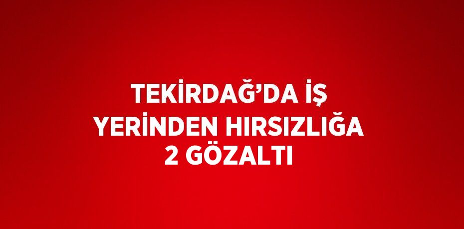 TEKİRDAĞ’DA İŞ YERİNDEN HIRSIZLIĞA 2 GÖZALTI