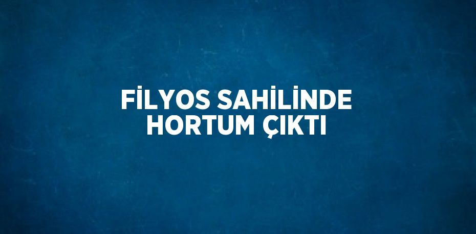 FİLYOS SAHİLİNDE HORTUM ÇIKTI