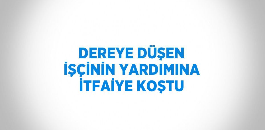 DEREYE DÜŞEN İŞÇİNİN YARDIMINA İTFAİYE KOŞTU