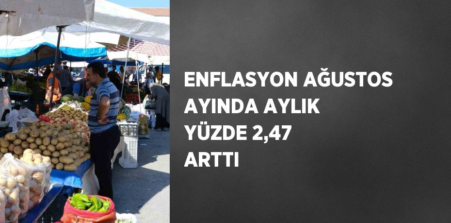 ENFLASYON AĞUSTOS AYINDA AYLIK YÜZDE 2,47 ARTTI