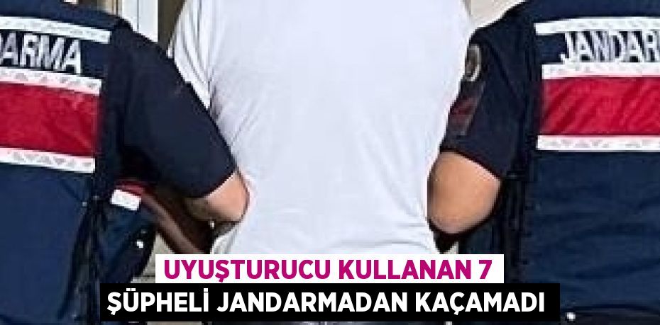 UYUŞTURUCU KULLANAN 7 ŞÜPHELİ JANDARMADAN KAÇAMADI