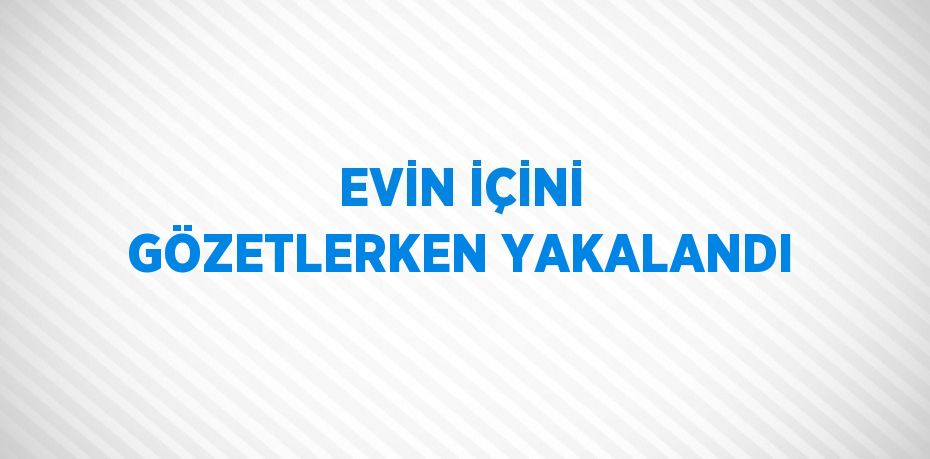 EVİN İÇİNİ GÖZETLERKEN YAKALANDI