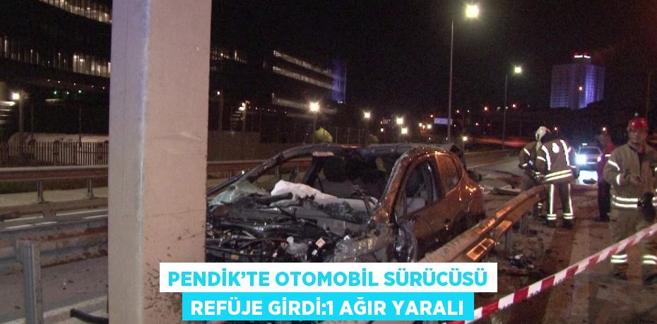 PENDİK’TE OTOMOBİL SÜRÜCÜSÜ REFÜJE GİRDİ:1 AĞIR YARALI