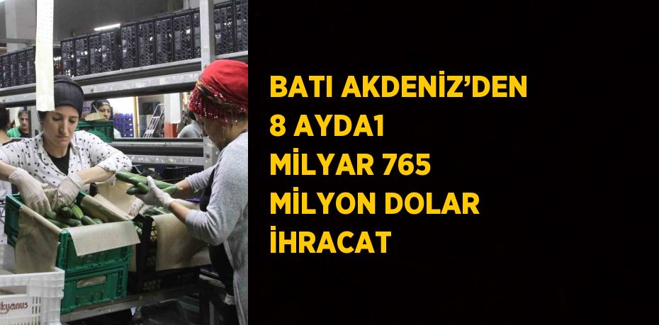 BATI AKDENİZ’DEN 8 AYDA1 MİLYAR 765 MİLYON DOLAR İHRACAT