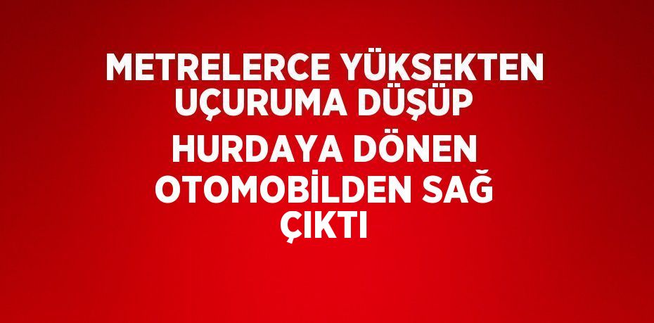 METRELERCE YÜKSEKTEN UÇURUMA DÜŞÜP HURDAYA DÖNEN OTOMOBİLDEN SAĞ ÇIKTI