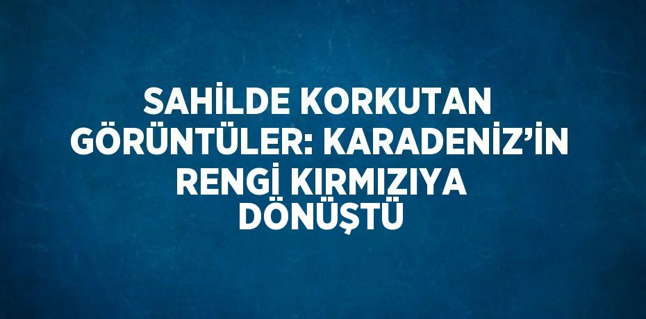 SAHİLDE KORKUTAN GÖRÜNTÜLER: KARADENİZ’İN RENGİ KIRMIZIYA DÖNÜŞTÜ