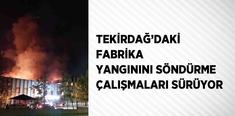 TEKİRDAĞ’DAKİ FABRİKA YANGININI SÖNDÜRME ÇALIŞMALARI SÜRÜYOR