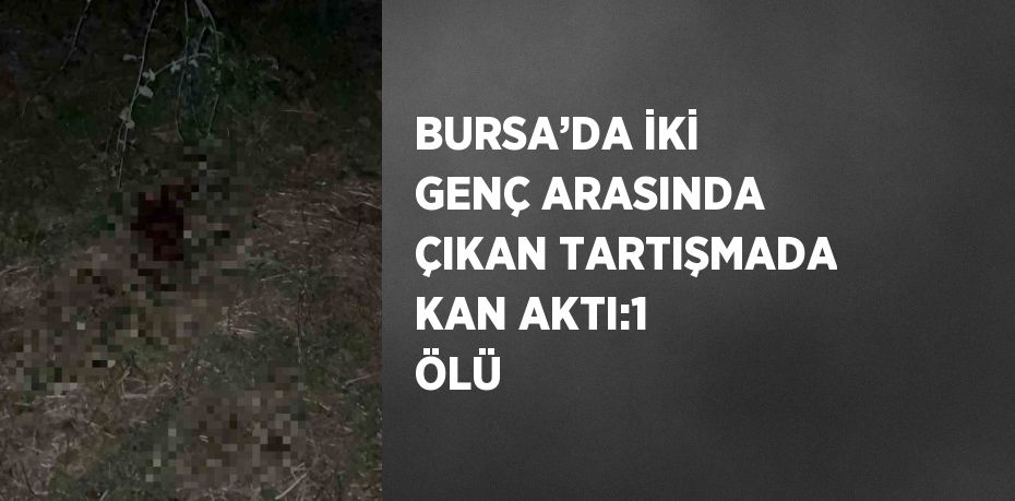 BURSA’DA İKİ GENÇ ARASINDA ÇIKAN TARTIŞMADA KAN AKTI:1 ÖLÜ