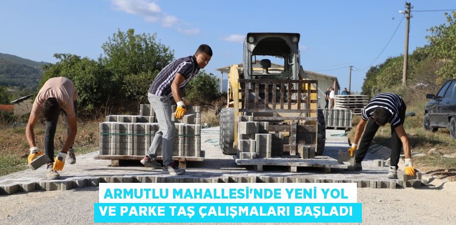 ARMUTLU MAHALLESİ'NDE YENİ YOL VE PARKE TAŞ ÇALIŞMALARI BAŞLADI