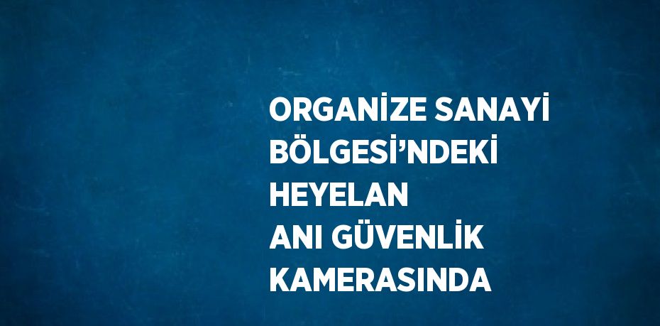 ORGANİZE SANAYİ BÖLGESİ’NDEKİ HEYELAN ANI GÜVENLİK KAMERASINDA