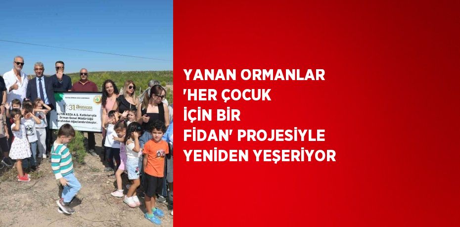 YANAN ORMANLAR 'HER ÇOCUK İÇİN BİR FİDAN' PROJESİYLE YENİDEN YEŞERİYOR