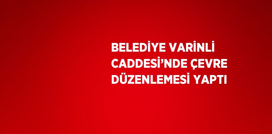 BELEDİYE VARİNLİ CADDESİ’NDE ÇEVRE DÜZENLEMESİ YAPTI